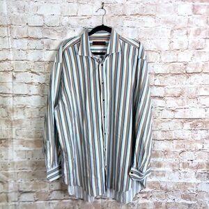 Etro Men’s Striped Button Down Shirt Size 46/US XXL